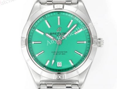 Breitling Chronomat  2824 Automatic Movement  White Steel Strap Green  36*10mm Watch